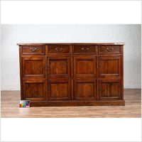 Large Teak Cabinet from Java, with Four Drawers and Four Sets of Double Doors