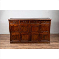 Large Teak Cabinet from Java, with Four Drawers and Four Sets of Double Doors