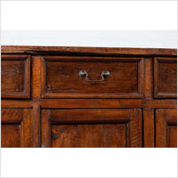 Large Teak Cabinet from Java, with Four Drawers and Four Sets of Double Doors