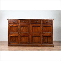 Large Teak Cabinet from Java, with Four Drawers and Four Sets of Double Doors