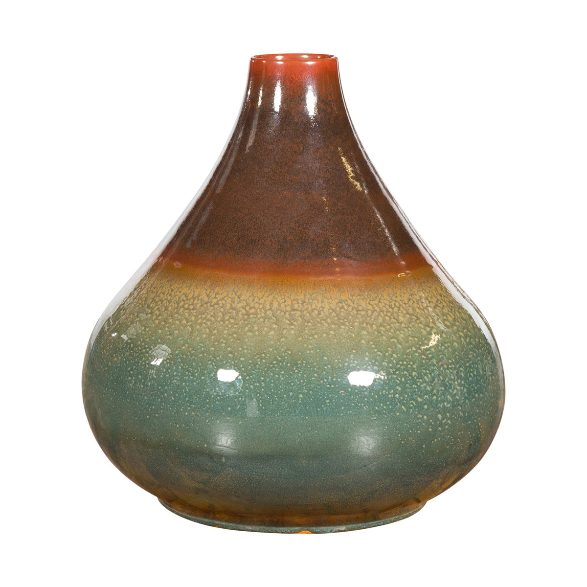 Large Contemporary Chiang Mai Prem Collection Jar with Green and Brown Glaze-1. Asian & Chinese Furniture, Art, Antiques, Vintage Home Décor for sale at FEA Home