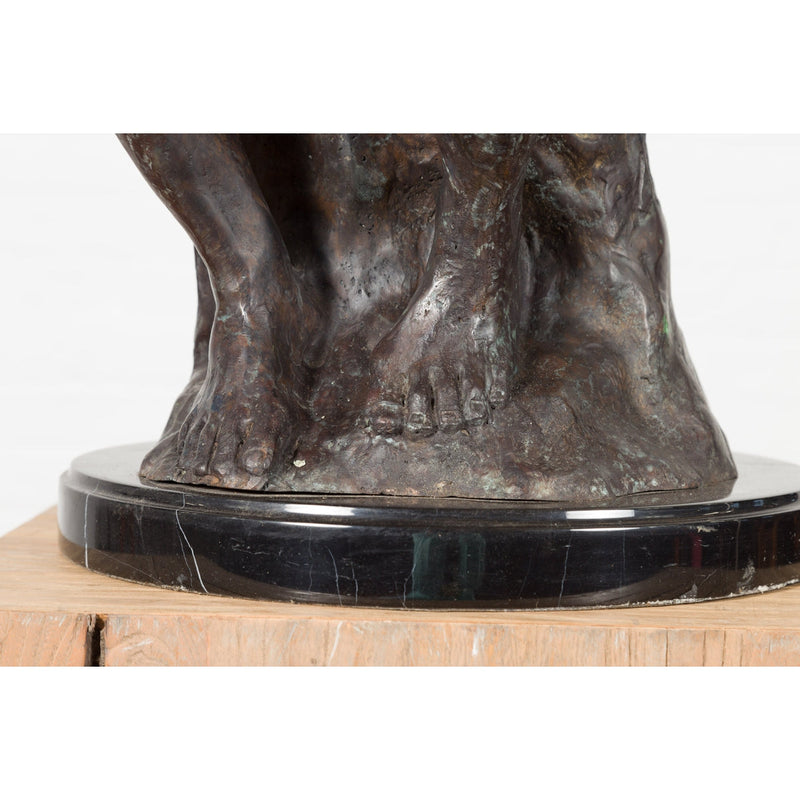 Lost Wax Cast Bronze Sculpture on Base Inspired by Auguste Rodin's The thinker-RG2129-10. Asian & Chinese Furniture, Art, Antiques, Vintage Home Décor for sale at FEA Home