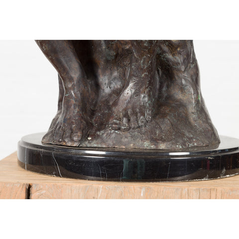 Lost Wax Cast Bronze Sculpture on Base Inspired by Auguste Rodin's The thinker-RG2129-10. Asian & Chinese Furniture, Art, Antiques, Vintage Home Décor for sale at FEA Home