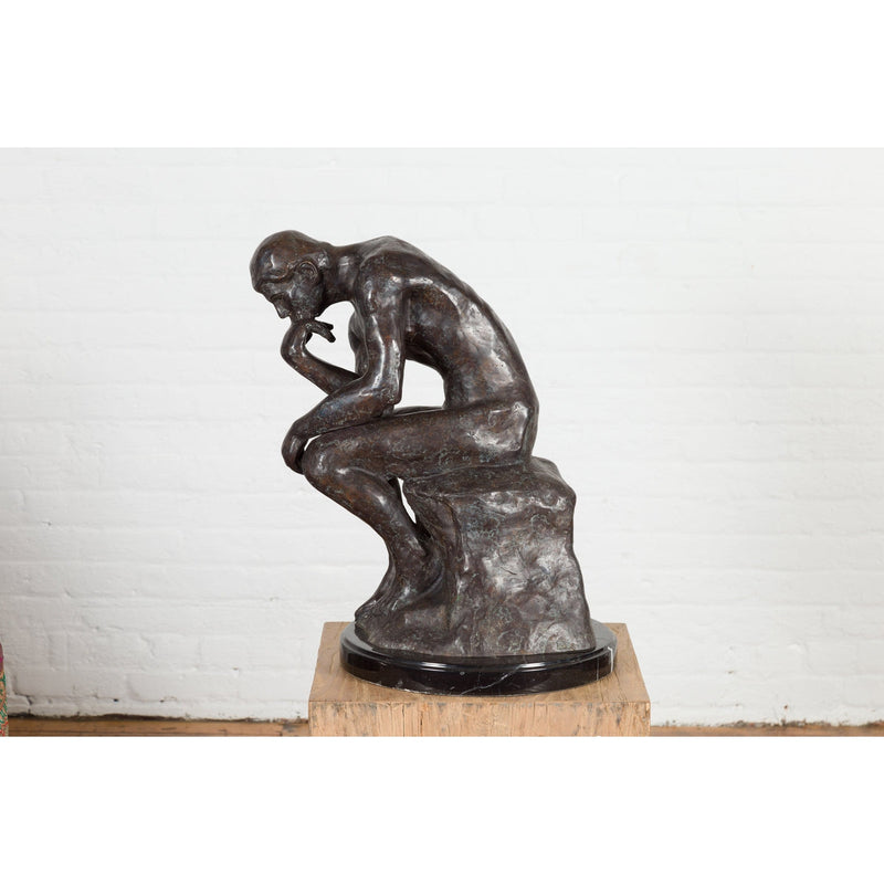 Lost Wax Cast Bronze Sculpture on Base Inspired by Auguste Rodin's The thinker-RG2129-16. Asian & Chinese Furniture, Art, Antiques, Vintage Home Décor for sale at FEA Home