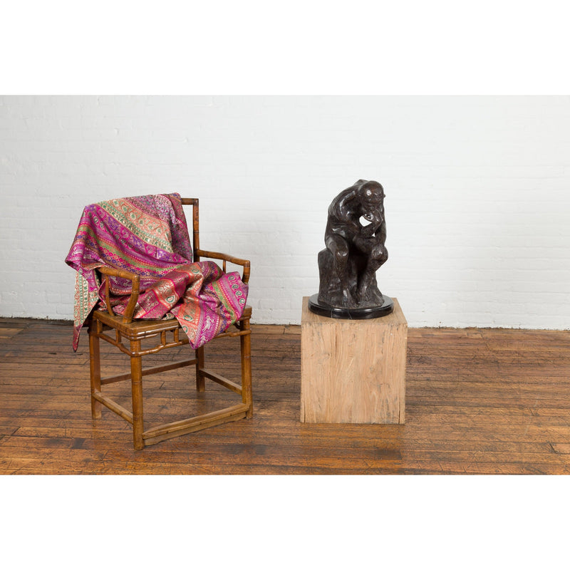 Lost Wax Cast Bronze Sculpture on Base Inspired by Auguste Rodin's The thinker-RG2129-17. Asian & Chinese Furniture, Art, Antiques, Vintage Home Décor for sale at FEA Home