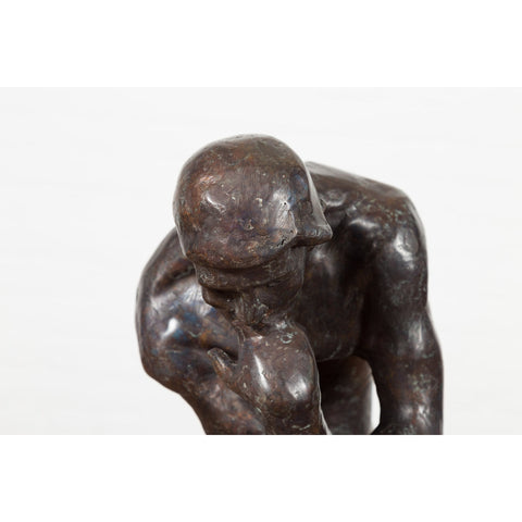 Lost Wax Cast Bronze Sculpture on Base Inspired by Auguste Rodin's The thinker-RG2129-6. Asian & Chinese Furniture, Art, Antiques, Vintage Home Décor for sale at FEA Home