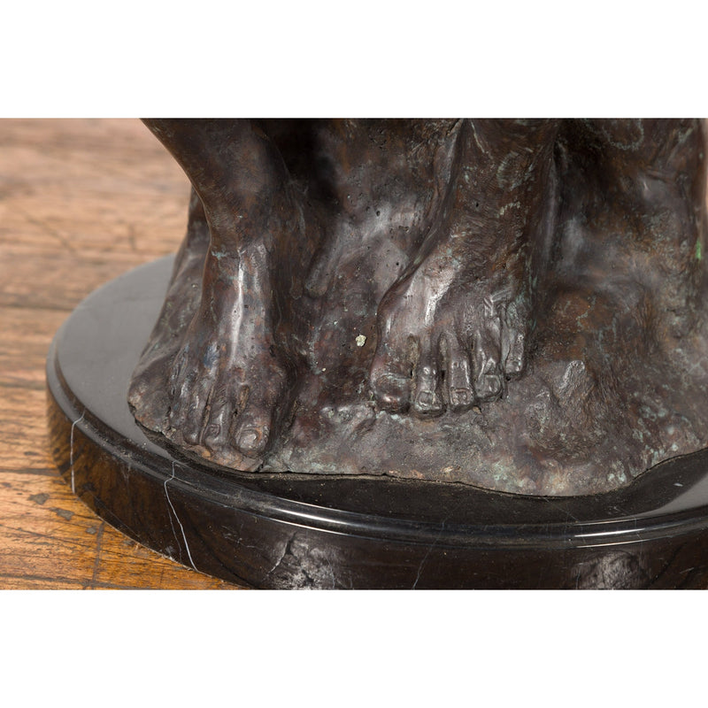 Lost Wax Cast Bronze Sculpture on Base Inspired by Auguste Rodin's The thinker-RG2129-7. Asian & Chinese Furniture, Art, Antiques, Vintage Home Décor for sale at FEA Home