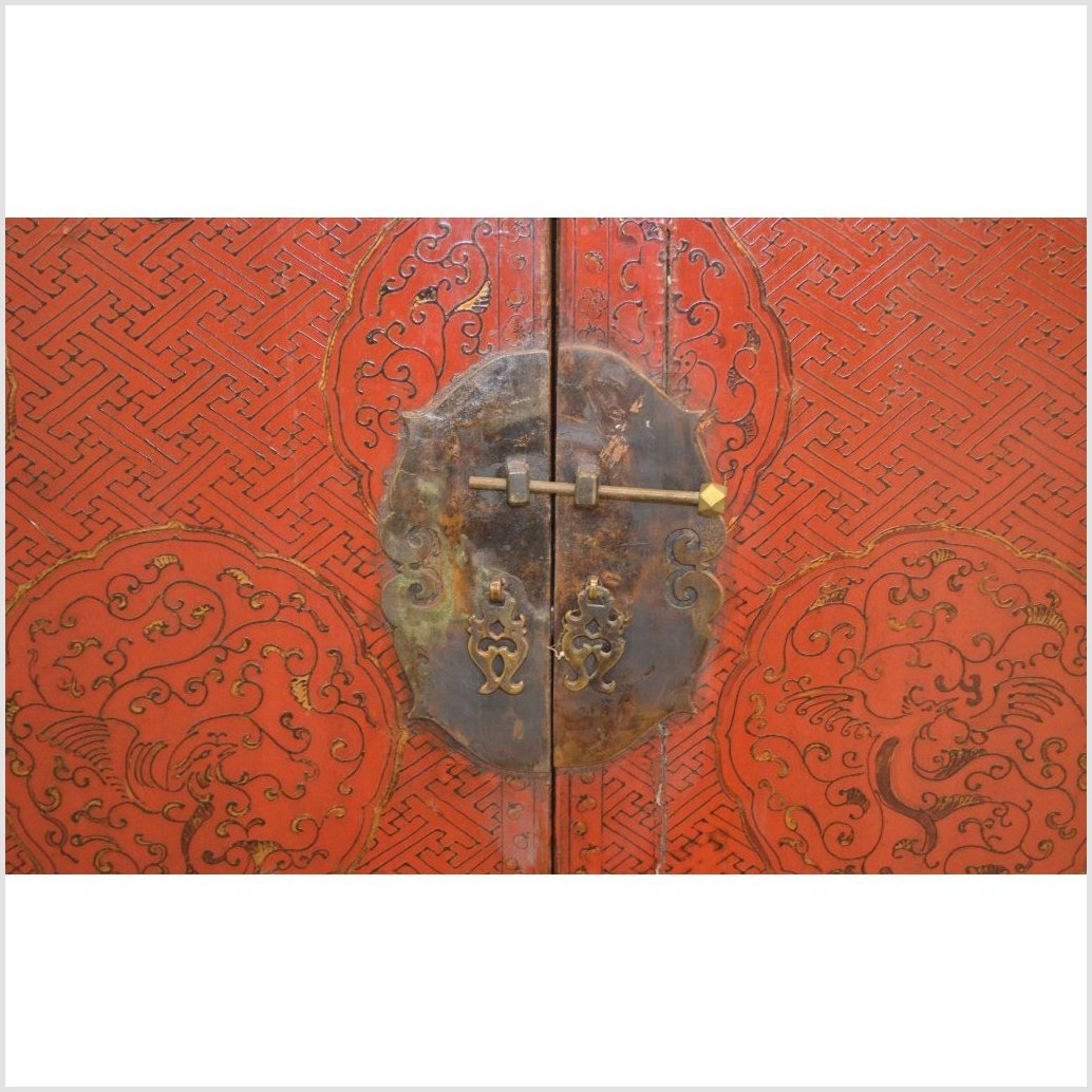 Low Black &amp; Red Cabinet-4. Asian &amp; Chinese Furniture, Art, Antiques, Vintage Home Décor for sale at FEA Home