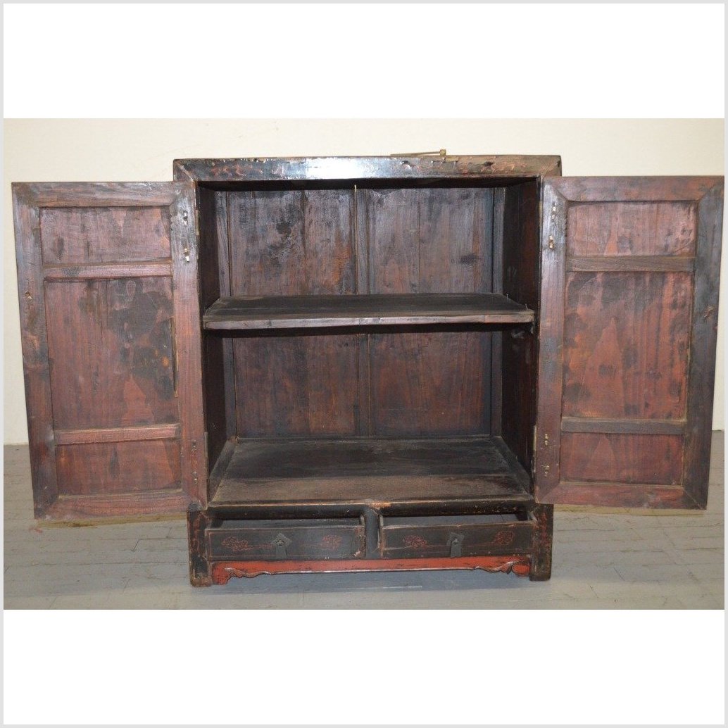 Low Black &amp; Red Cabinet-6. Asian &amp; Chinese Furniture, Art, Antiques, Vintage Home Décor for sale at FEA Home