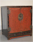 Low Black & Red Cabinet-1. Asian & Chinese Furniture, Art, Antiques, Vintage Home Décor for sale at FEA Home