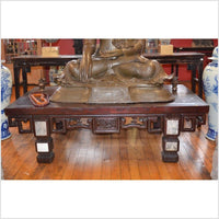 Low Table with Carvings & Marble Accents- Asian Antiques, Vintage Home Decor & Chinese Furniture - FEA Home