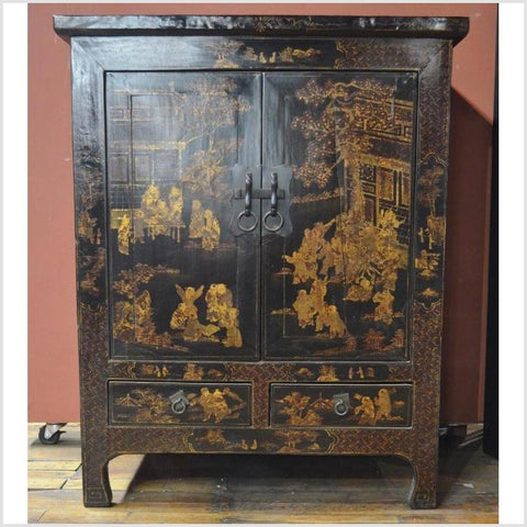 Medium Cabinet with Chinoiserie- Asian Antiques, Vintage Home Decor & Chinese Furniture - FEA Home