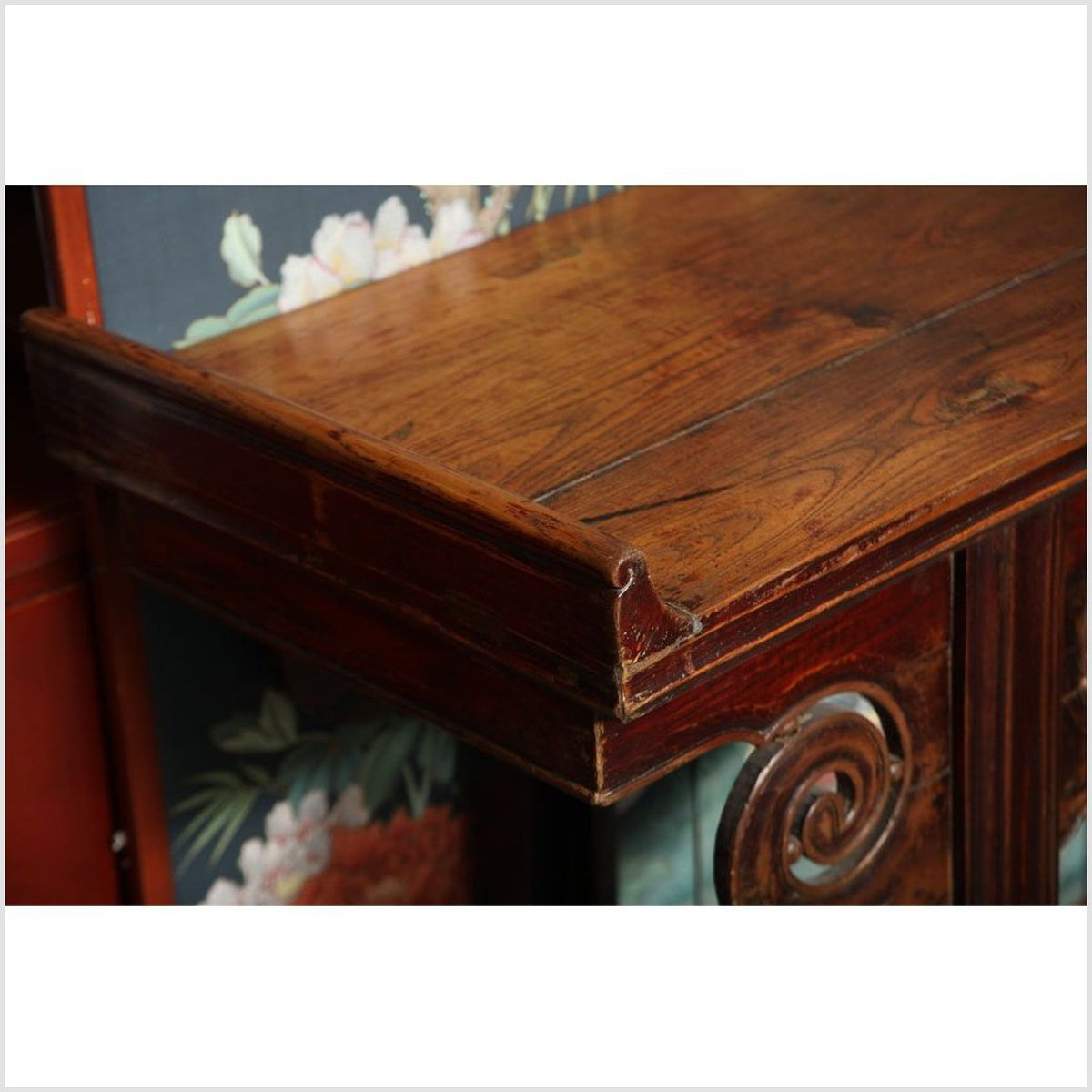 Mid 19th Century Chinese Carved Elmwood Console Table with Original Finish-7. Asian &amp; Chinese Furniture, Art, Antiques, Vintage Home Décor for sale at FEA Home