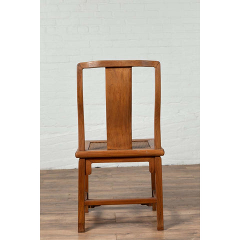 Ming Dynasty Style Natural Wood Wedding Side Chair with Woven Rattan Seat-YN6419-13. Asian & Chinese Furniture, Art, Antiques, Vintage Home Décor for sale at FEA Home