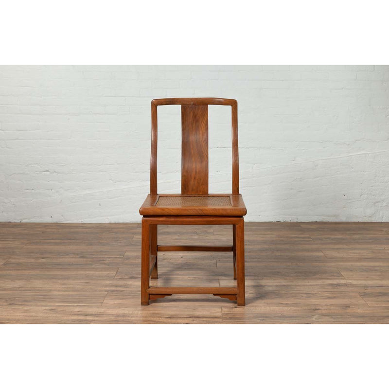 Ming Dynasty Style Natural Wood Wedding Side Chair with Woven Rattan Seat-YN6419-4. Asian & Chinese Furniture, Art, Antiques, Vintage Home Décor for sale at FEA Home