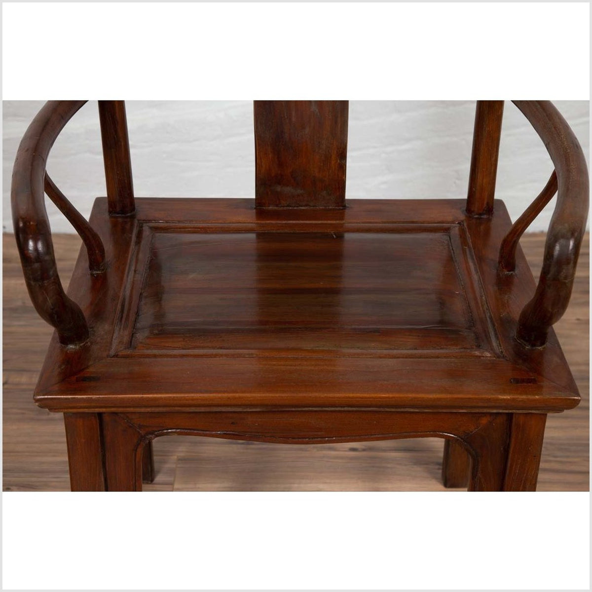 Ming Dynasty Style Wooden Wedding Chair with Carved Medallion and Curving Arms-7. Asian &amp; Chinese Furniture, Art, Antiques, Vintage Home Décor for sale at FEA Home