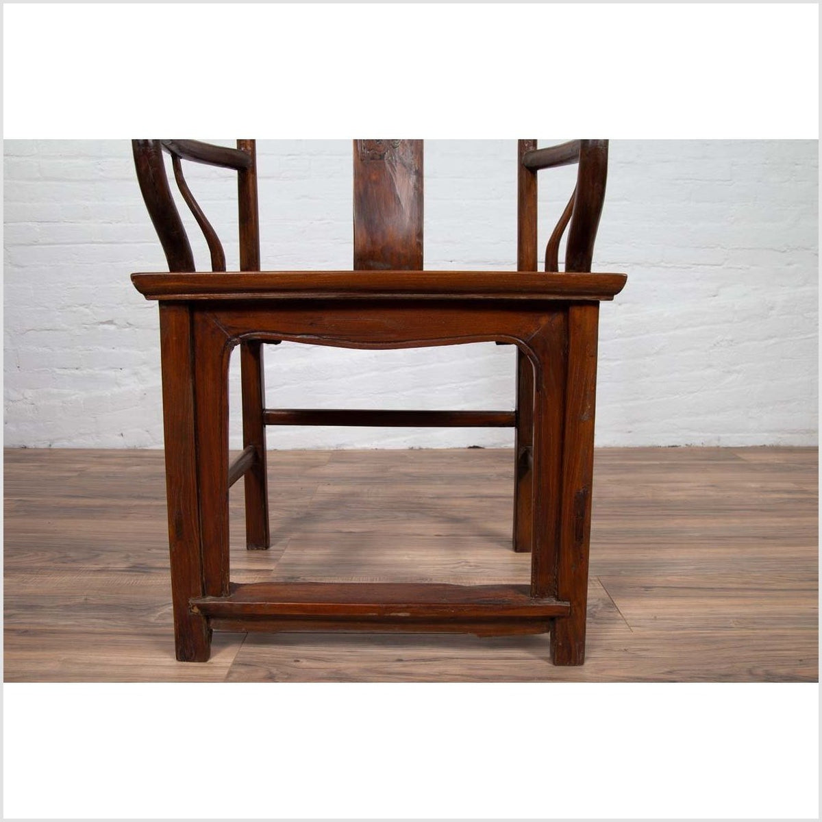 Ming Dynasty Style Wooden Wedding Chair with Carved Medallion and Curving Arms-9. Asian &amp; Chinese Furniture, Art, Antiques, Vintage Home Décor for sale at FEA Home