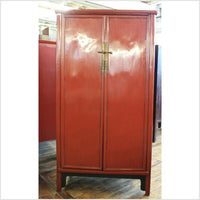 Ming Style Red Lacquer Apothecary Cabinet