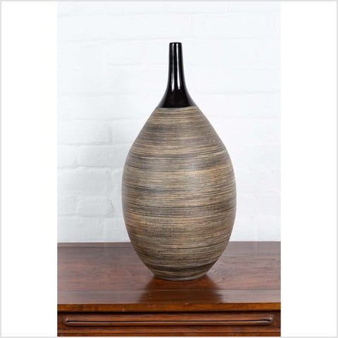 Northern Thai Chiang Mai Contemporary Vase from the Prem Collection-YN6354-11. Asian & Chinese Furniture, Art, Antiques, Vintage Home Décor for sale at FEA Home