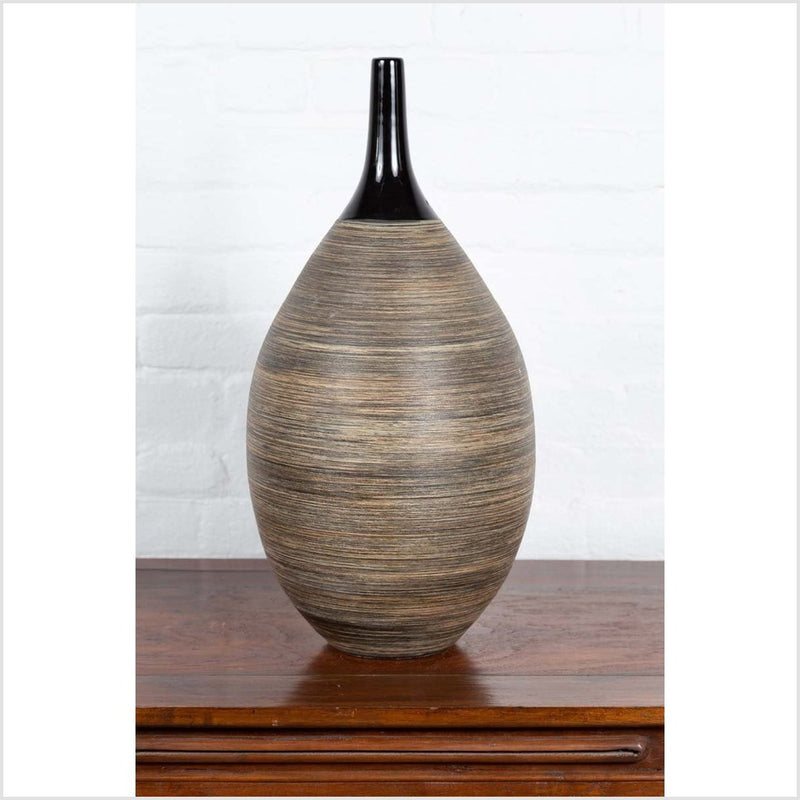 Northern Thai Chiang Mai Contemporary Vase from the Prem Collection-YN6354-10. Asian & Chinese Furniture, Art, Antiques, Vintage Home Décor for sale at FEA Home