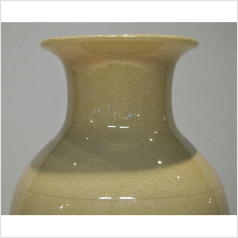 Off-White Crackle Porcelain Vase-YN3457-2. Asian & Chinese Furniture, Art, Antiques, Vintage Home Décor for sale at FEA Home