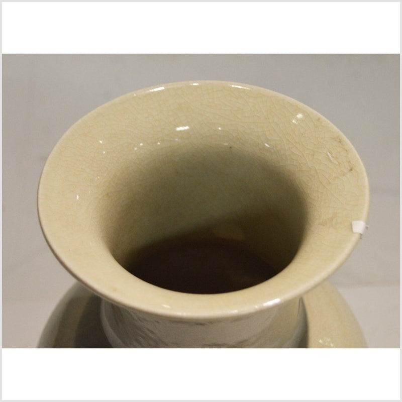 Off-White Crackle Porcelain Vase