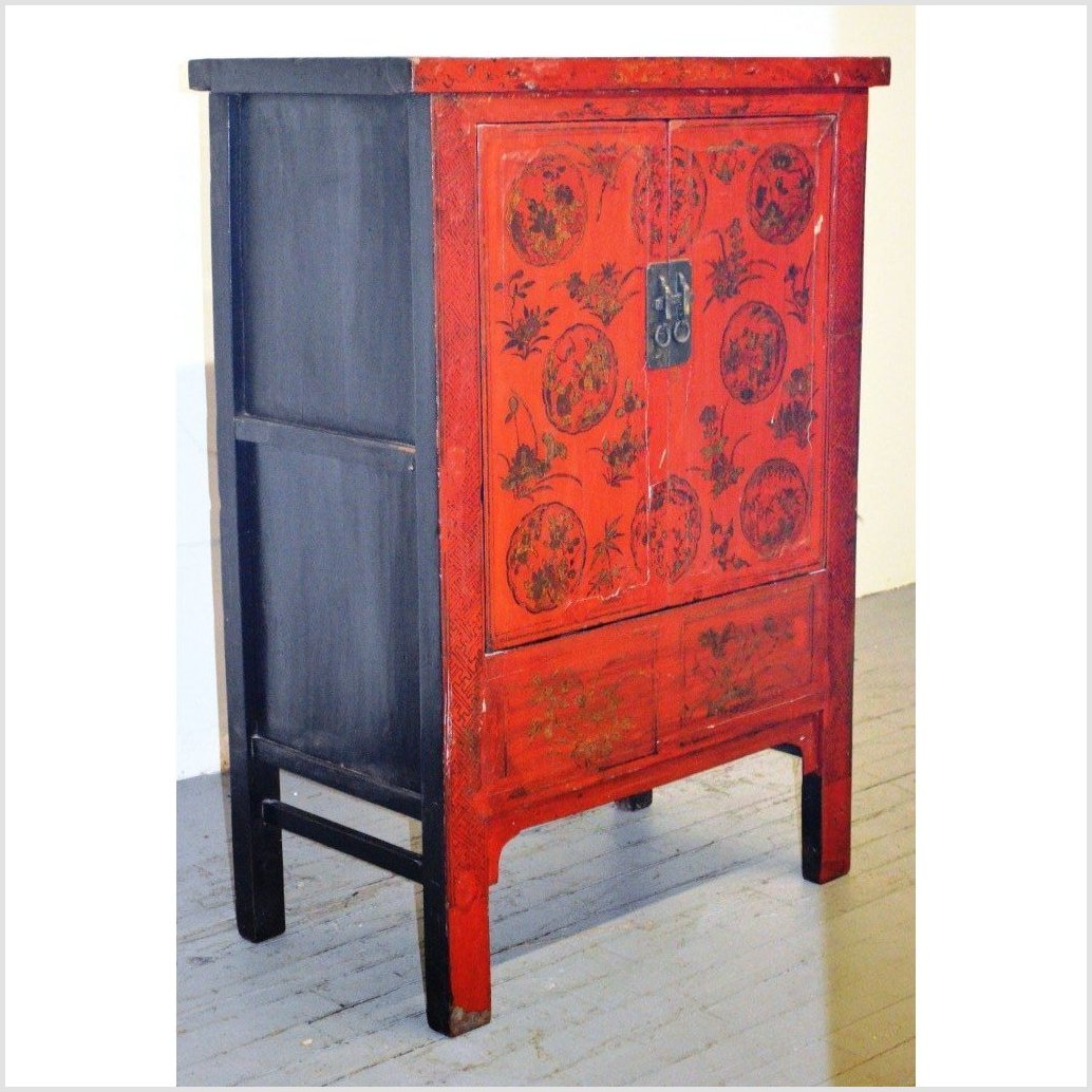 Original Decoration Antique Red Lacquer Cabinet-2. Asian & Chinese Furniture, Art, Antiques, Vintage Home Décor for sale at FEA Home