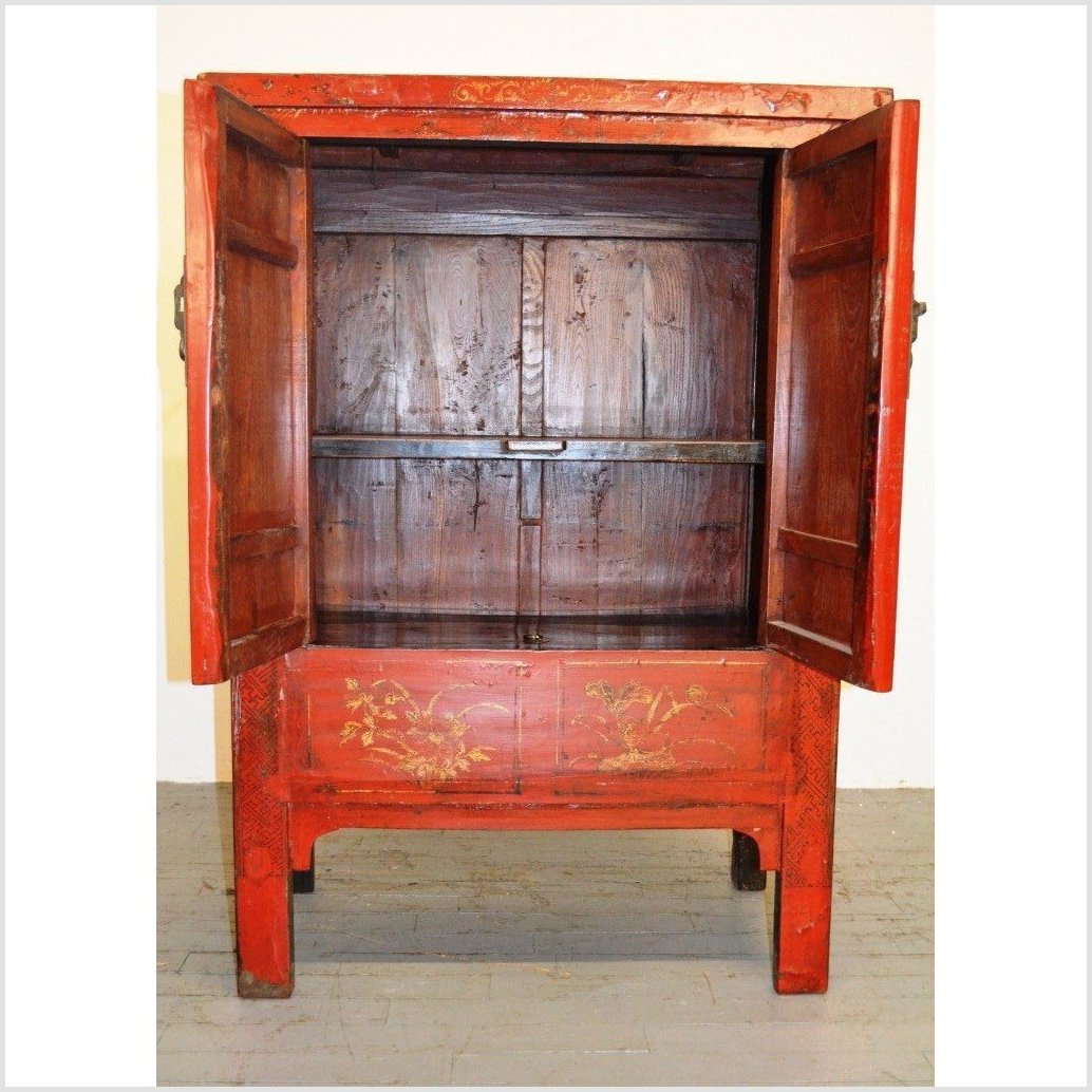 Original Decoration Antique Red Lacquer Cabinet-6. Asian &amp; Chinese Furniture, Art, Antiques, Vintage Home Décor for sale at FEA Home