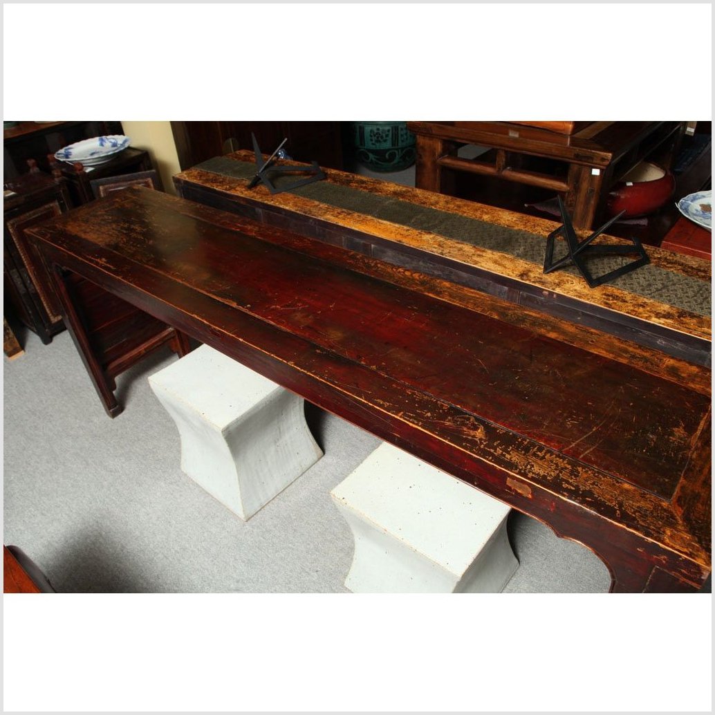 Original Finish 7&#39; Console Table-5. Asian &amp; Chinese Furniture, Art, Antiques, Vintage Home Décor for sale at FEA Home