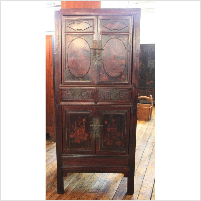 Original Lacquer Narrow Cabinet- Asian Antiques, Vintage Home Decor & Chinese Furniture - FEA Home
