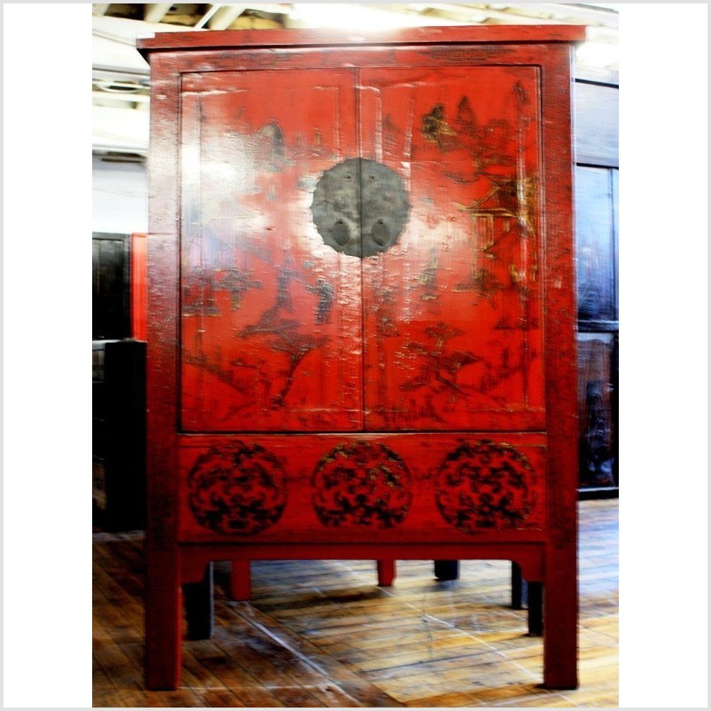 Original Red Lacquer Cabinet-1. Asian & Chinese Furniture, Art, Antiques, Vintage Home Décor for sale at FEA Home