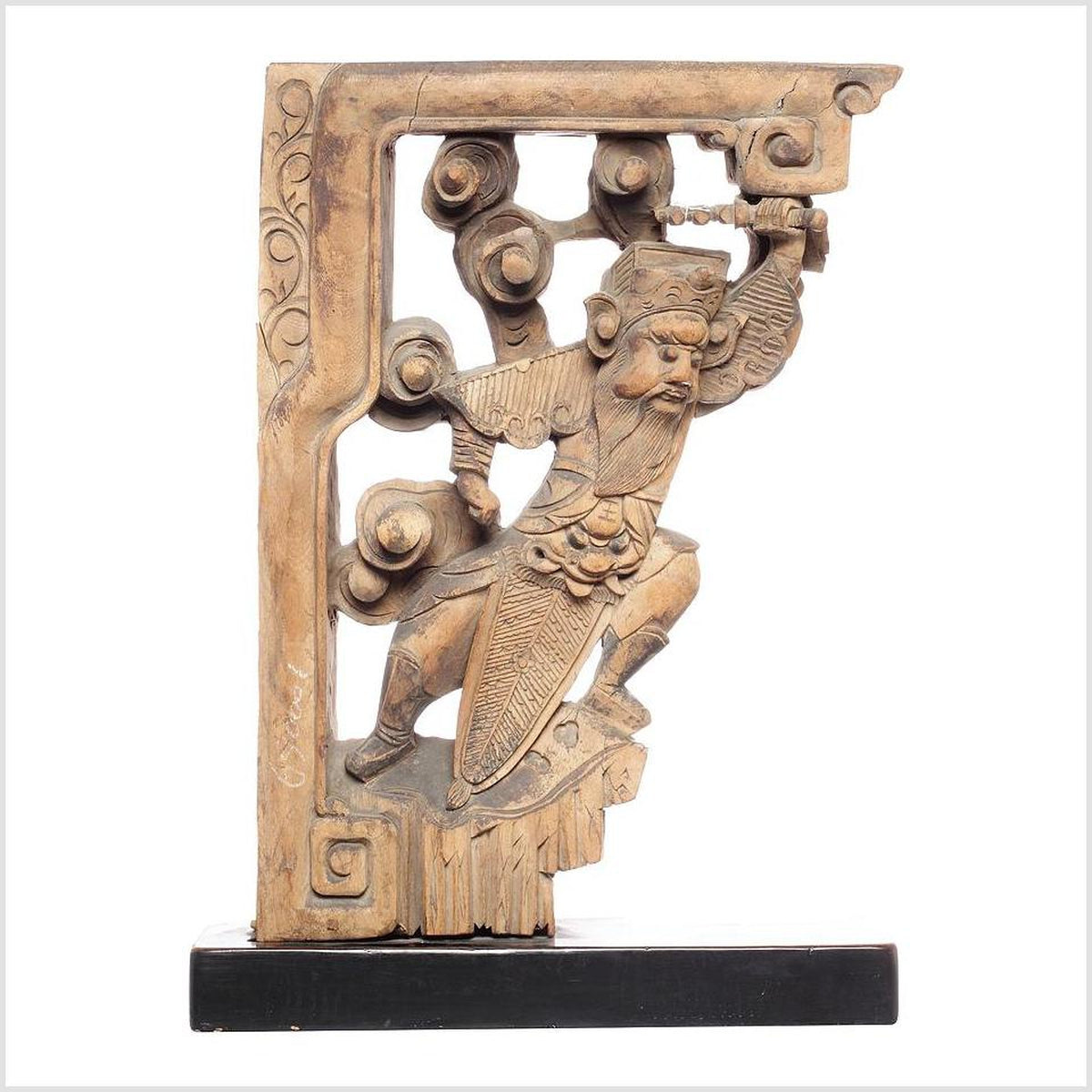 Pair of 18th Century Chinese Hand-Carved Temple Corbels with Characters-2. Asian & Chinese Furniture, Art, Antiques, Vintage Home Décor for sale at FEA Home