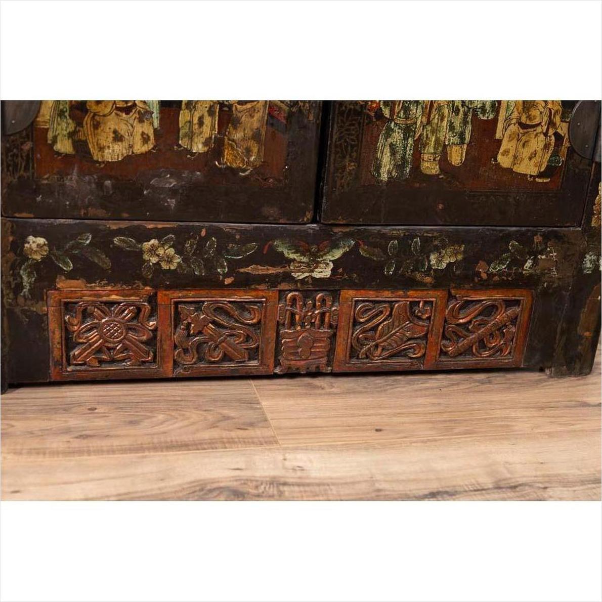 Pair of Antique Chinese Display Cabinets with Hand Painted Chinoiserie Motifs-19. Asian &amp; Chinese Furniture, Art, Antiques, Vintage Home Décor for sale at FEA Home