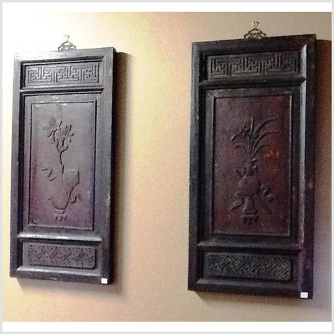 Pair of Antique Chinese Panels- Asian Antiques, Vintage Home Decor & Chinese Furniture - FEA Home