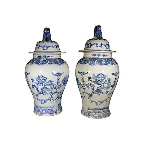 Pair of Antique Chinese Porcelain Jars-YN4925-2. Asian & Chinese Furniture, Art, Antiques, Vintage Home Décor for sale at FEA Home