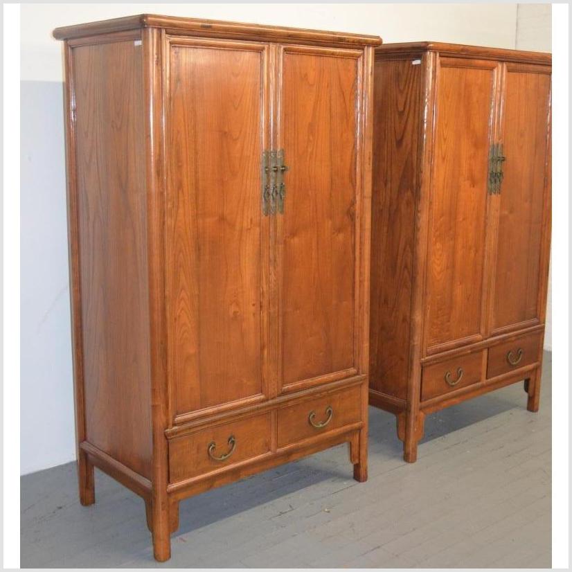 Pair of Antique Natural Finish Cabinets-1. Asian & Chinese Furniture, Art, Antiques, Vintage Home Décor for sale at FEA Home