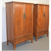 Pair of Antique Natural Finish Cabinets- Asian Antiques, Vintage Home Decor & Chinese Furniture - FEA Home
