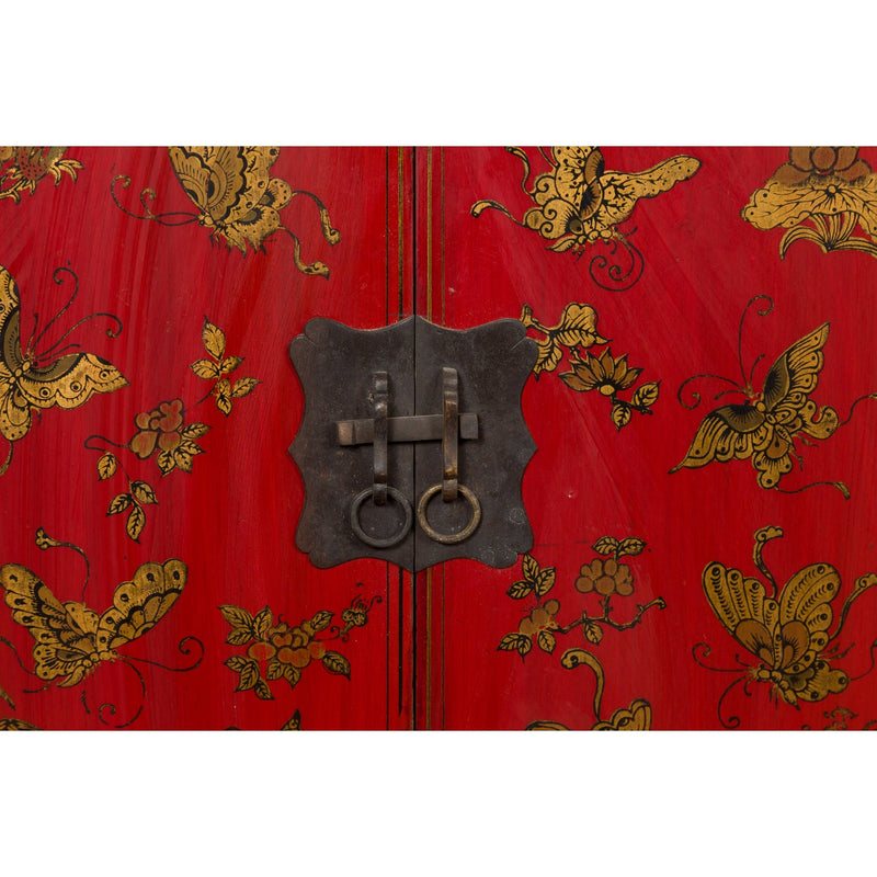 This-is-a-picture-of-a-Pair of Chinese Qing Dynasty Red Lacquer Bedside Cabinets with Butterfly Décor-image-position-9-style-YN1742-Shop-for-Vintage-and-Antique-Asian-and-Chinese-Furniture-for-sale-at-FEA Home-NYC