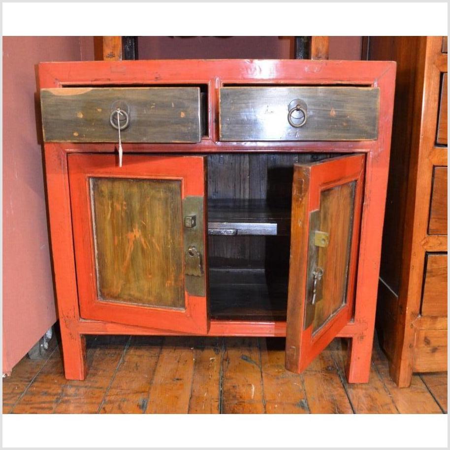 Pair of Red Bedside Cabinets-2. Asian & Chinese Furniture, Art, Antiques, Vintage Home Décor for sale at FEA Home