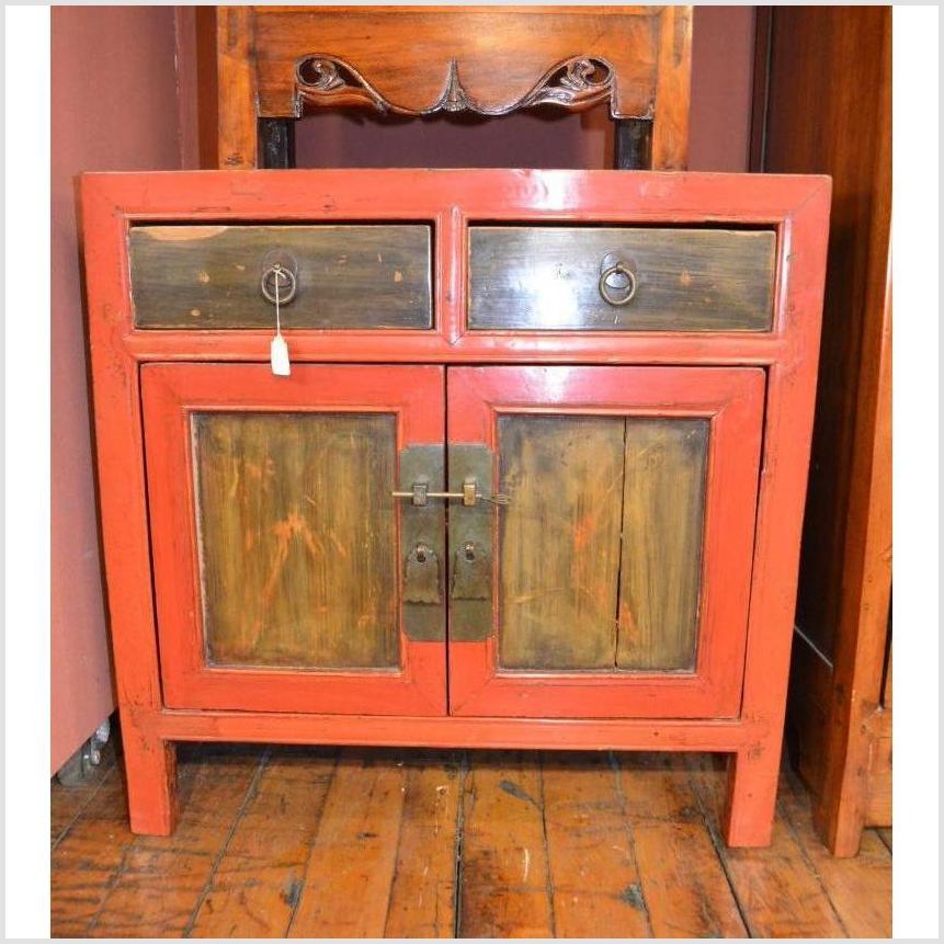 Pair of Red Bedside Cabinets-1. Asian & Chinese Furniture, Art, Antiques, Vintage Home Décor for sale at FEA Home