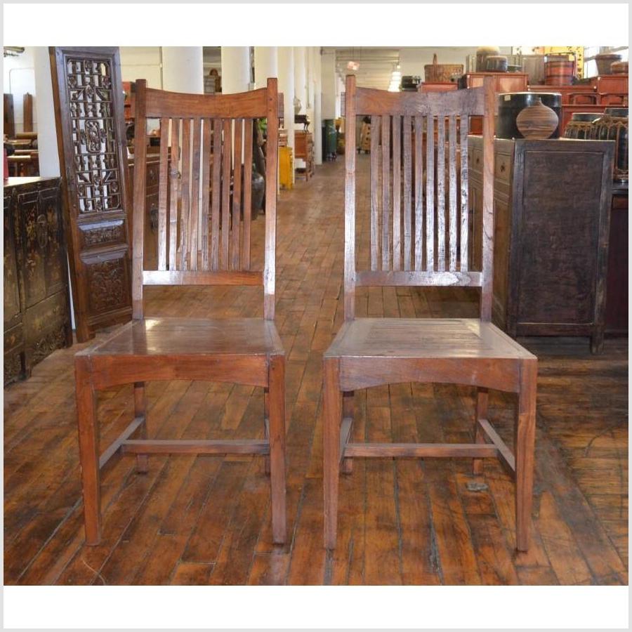 Pair of Teak Armless Chairs-3. Asian &amp; Chinese Furniture, Art, Antiques, Vintage Home Décor for sale at FEA Home