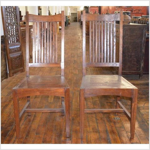 Pair of Teak Armless Chairs-YN1972-4. Asian & Chinese Furniture, Art, Antiques, Vintage Home Décor for sale at FEA Home