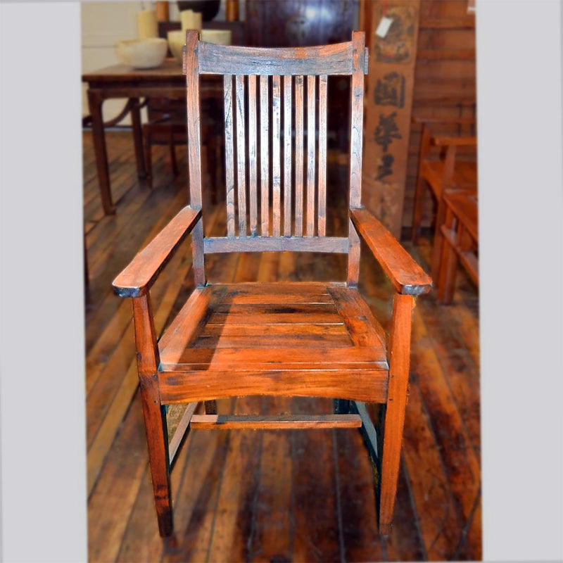 Pair of Teak Chairs with Arms- Asian Antiques, Vintage Home Decor & Chinese Furniture - FEA Home