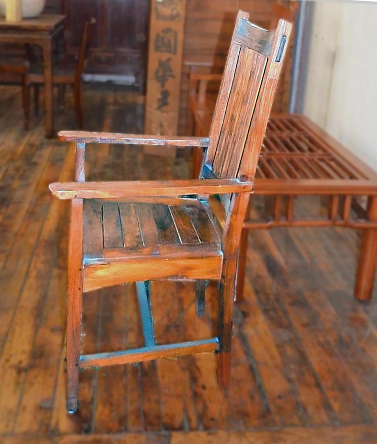 Pair of Teak Chairs with Arms-2. Asian & Chinese Furniture, Art, Antiques, Vintage Home Décor for sale at FEA Home