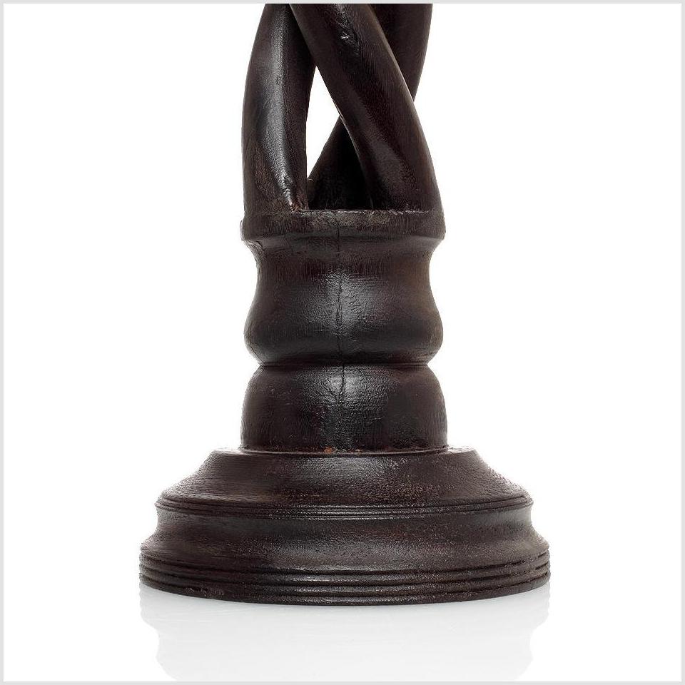 Pair of Vintage Indian Wooden Candlesticks with Spiral Design-3. Asian &amp; Chinese Furniture, Art, Antiques, Vintage Home Décor for sale at FEA Home