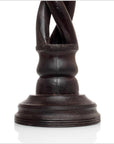 Pair of Vintage Indian Wooden Candlesticks with Spiral Design-3. Asian & Chinese Furniture, Art, Antiques, Vintage Home Décor for sale at FEA Home