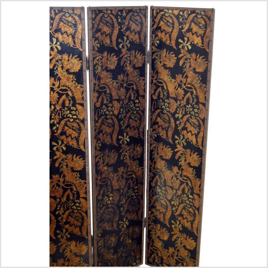Black 4-Panel Screen with Gold Repetitive Pattern Design-YN2835-3. Asian & Chinese Furniture, Art, Antiques, Vintage Home Décor for sale at FEA Home