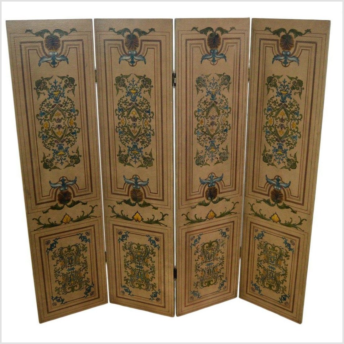 4-Panel Victorian Style Designed Screen-1. Asian & Chinese Furniture, Art, Antiques, Vintage Home Décor for sale at FEA Home