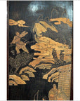 4-Panel Black Lacquered Screen with Chinoiserie-10. Asian & Chinese Furniture, Art, Antiques, Vintage Home Décor for sale at FEA Home