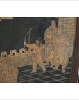 4-Panel Black Lacquered Screen with Chinoiserie-11. Asian & Chinese Furniture, Art, Antiques, Vintage Home Décor for sale at FEA Home